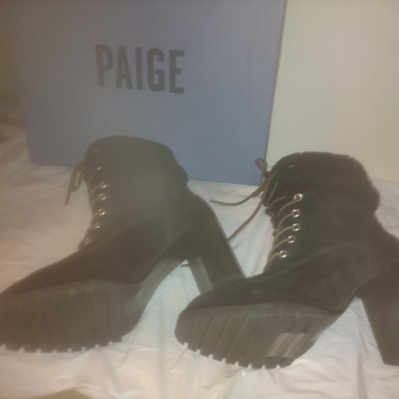 Paige Nina Shearling-Trimmed Suede Boots – Size 11M - NWB - CYBER MONDAY - Picture 3 of 7